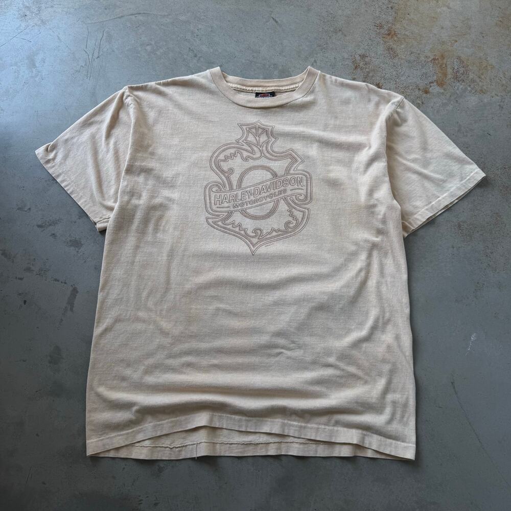 Vintage Y2K Harley Davidson Dragon Tribal Logo Retro Biker T-shirt Size XL